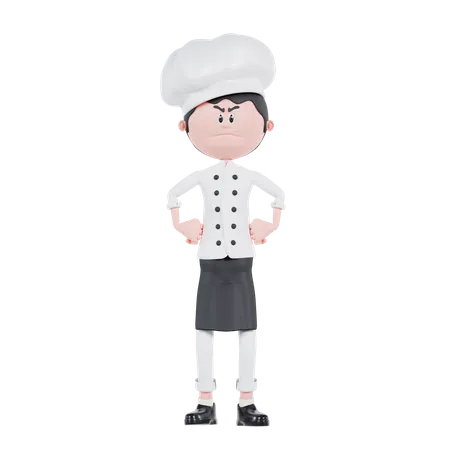 Chef en colère pose  3D Illustration