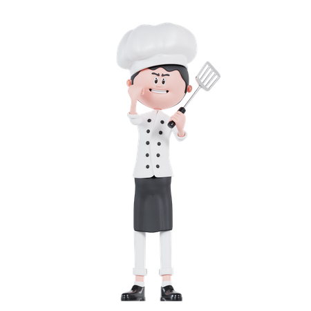 Chef Enthusiastically Pose  3D Icon