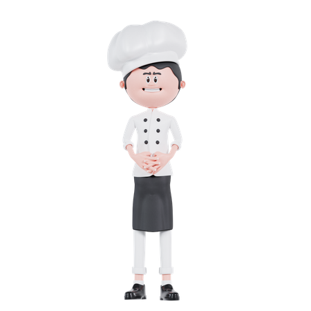 El chef está de pie  3D Illustration