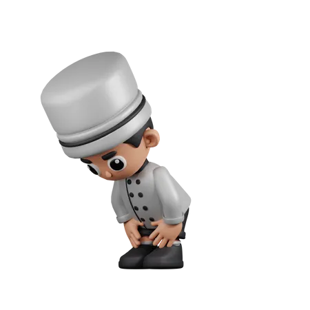 Chef fazendo uma pausa  3D Illustration