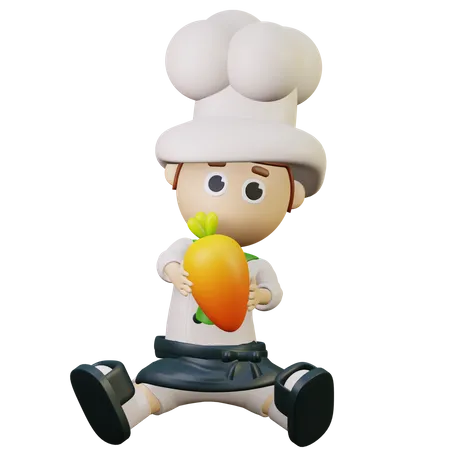 Chef feliz  3D Illustration