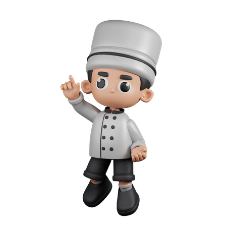 Chef feliz em pose de salto  3D Illustration