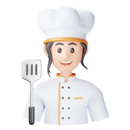 3 D Illustration Chef Female 3D Icon