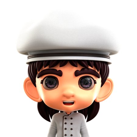 Chef feminina  3D Icon