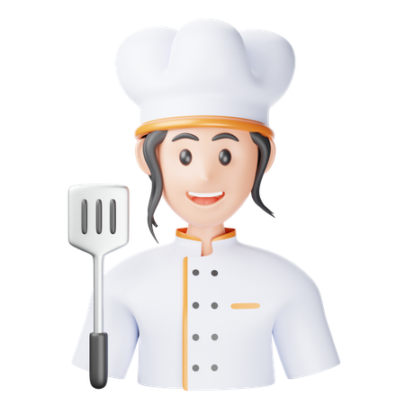 Chef feminina  3D Icon