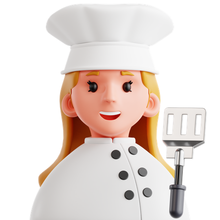 Chef feminina  3D Icon