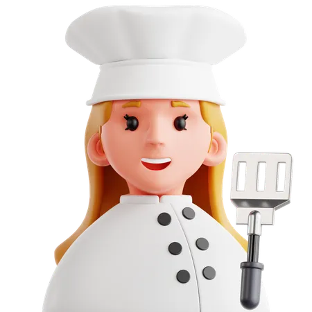 Chef feminina  3D Icon