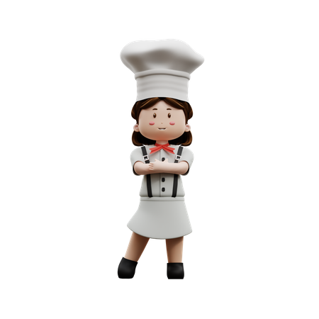 Chef feminina  3D Illustration