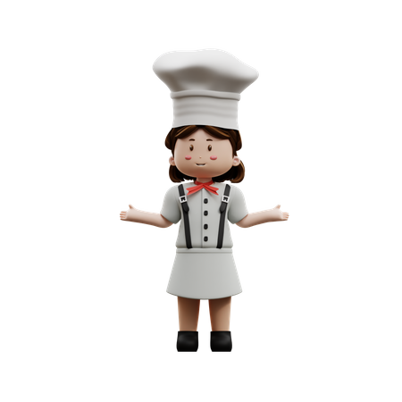 Chef feminina  3D Illustration