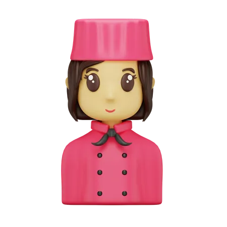 Chef feminina  3D Icon