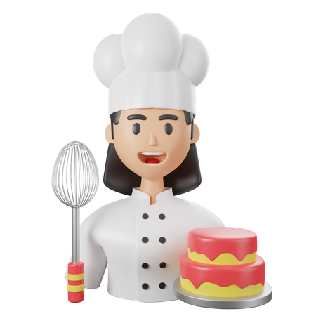 Chef feminina  3D Icon