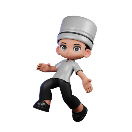 Chef fofo pulando feliz  3D Illustration