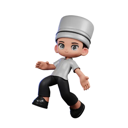 Chef fofo pulando feliz  3D Illustration