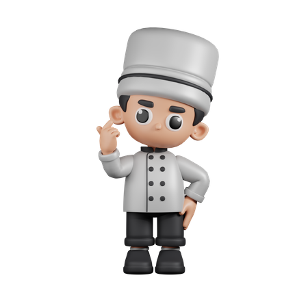 Chef Giving Mini Love  3D Illustration