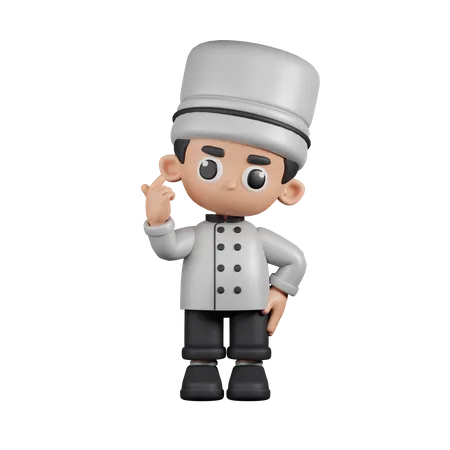 Chef Giving Mini Love  3D Illustration