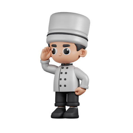 Chef Giving Salute  3D Illustration