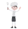 Chef Holding A Spatula And Waving Hand