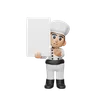 Chef holding blank space board