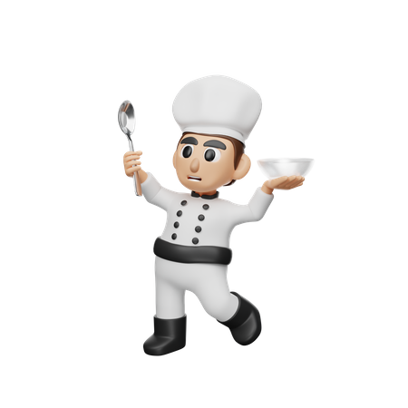 Chef Holding Bowl  3D Icon
