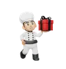 Chef Holding Gift Box