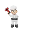Chef Holding Megaphone