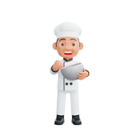 Chef Holding Mixing Bowl  3D Icon