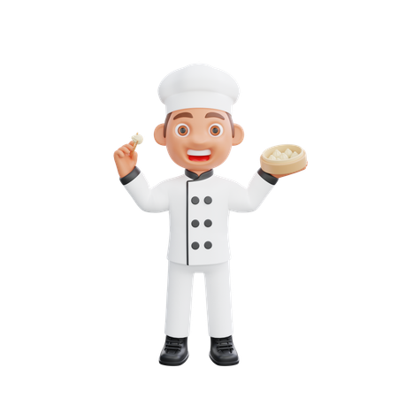 Chef Holding Momo's Bowl  3D Icon