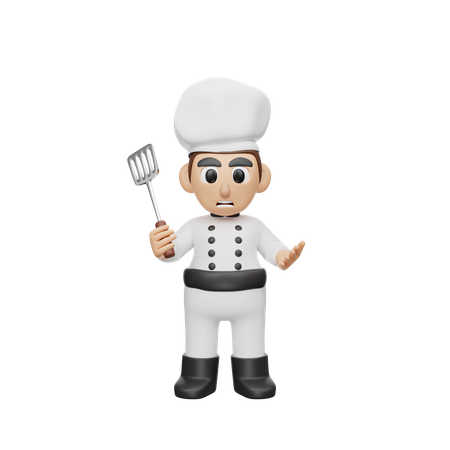 Chef Holding Spatula  3D Icon