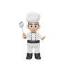 chef holding spatula 3d images