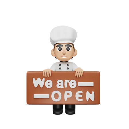 3 D Rendering Chef Character Illustration Open 3D Illustration