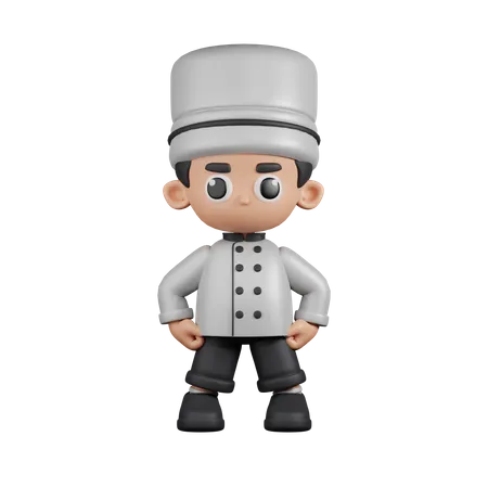 Chef In Hero Stance  3D Illustration