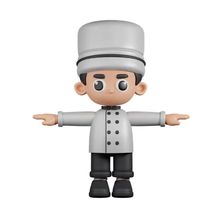 Chef In T Pose  3D Illustration