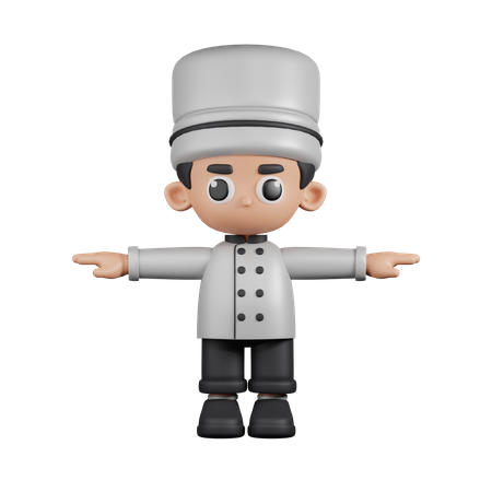 Chef In T Pose  3D Illustration