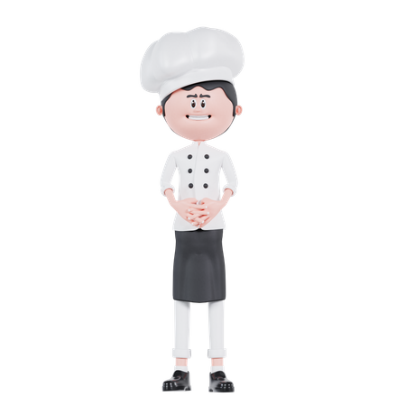 Chef Is Standing  3D Illustration