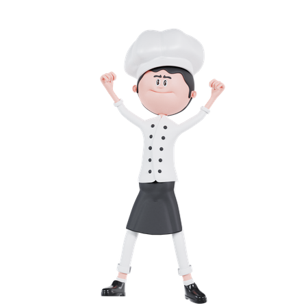 Chef Is Standing And Happy  3D Illustration