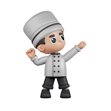 Chef Looking Victorious  3D Illustration