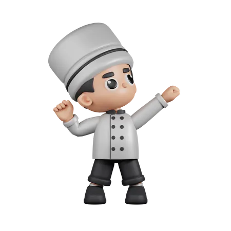 Chef Looking Victorious  3D Illustration