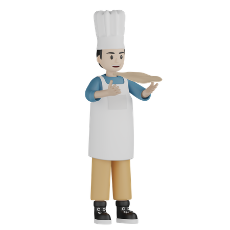 Chef masculino fazendo casa de pão  3D Illustration