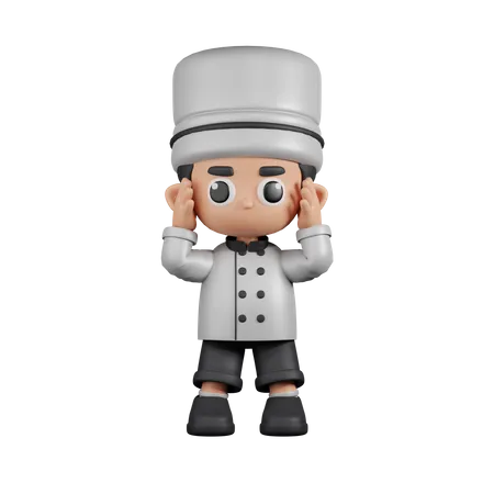 Chef mareado  3D Illustration