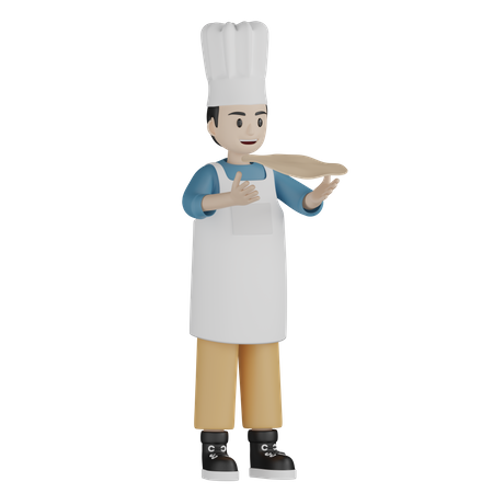 Chef masculino haciendo casa de pan  3D Illustration