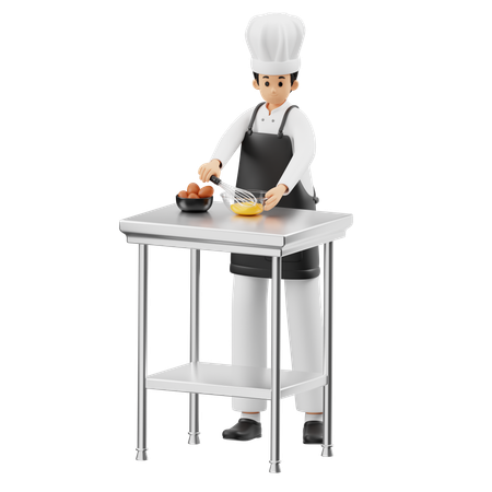 Chef mistura ovos  3D Icon