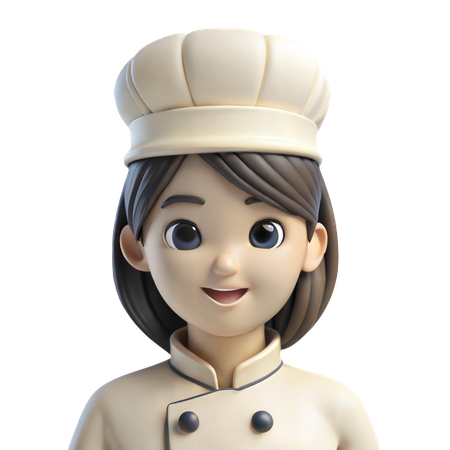 Avatar femenino chef  3D Icon