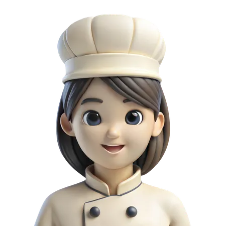 Avatar femenino chef  3D Icon