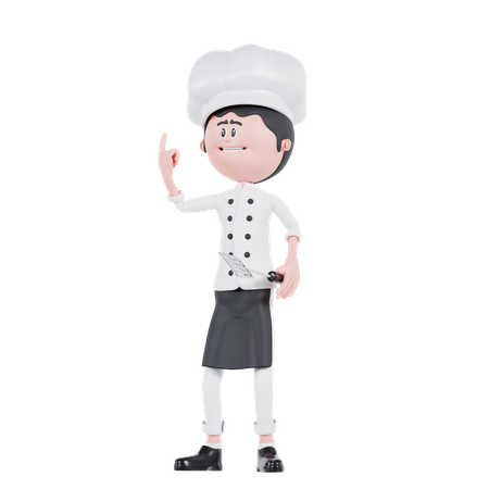 Chef tiene una idea  3D Illustration