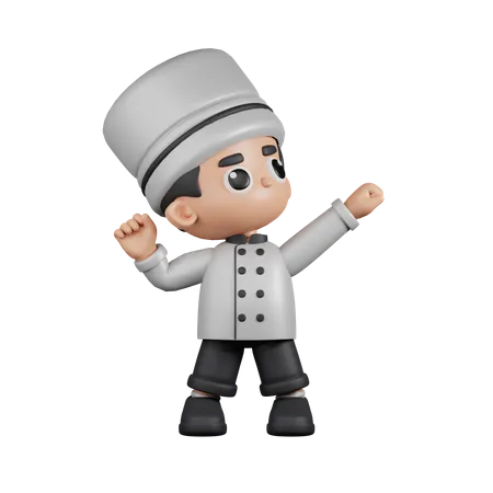 Chef parecendo vitorioso  3D Illustration