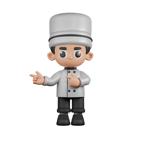 Chef Pointing Fingers In Direction  3D Illustration
