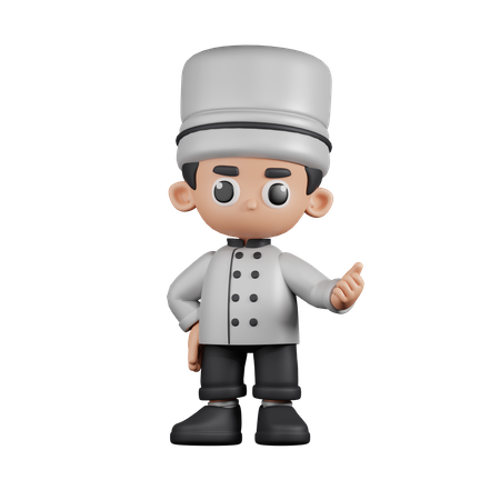 Chef Pointing Next  3D Illustration