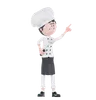 Chef Pointing To Up Left