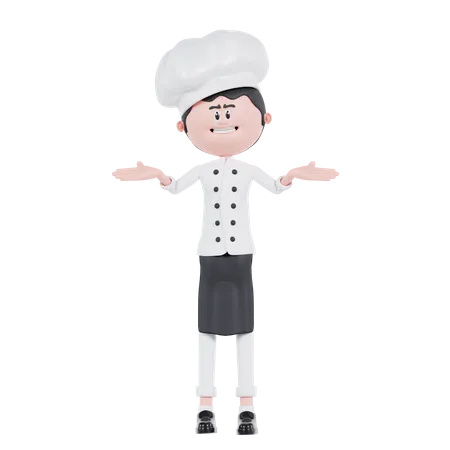 Pose confusa del chef  3D Illustration