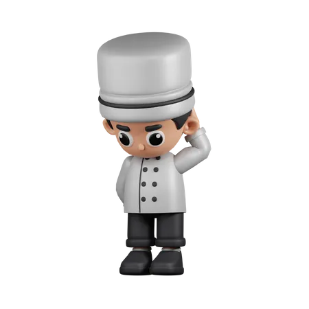 Chef preocupado  3D Illustration